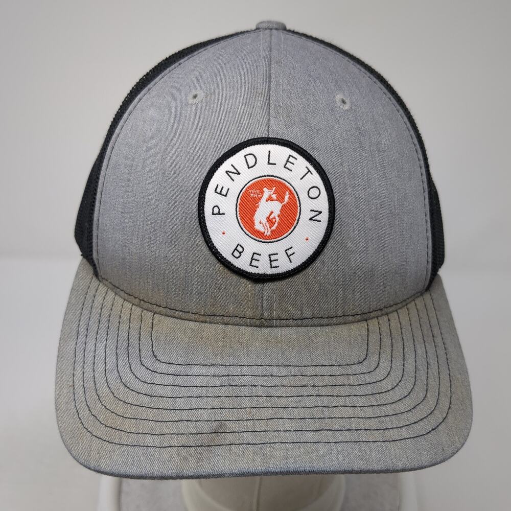 Pendleton Beef Patch Snapback Trucker Hat Gray On… - image 2